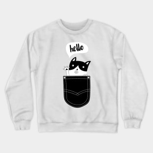 cat in pocket Crewneck Sweatshirt